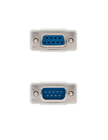 Cable serie null modem nanocable 10.14.0502/ db9 macho - db9 hembra/ 1.8m/ beige