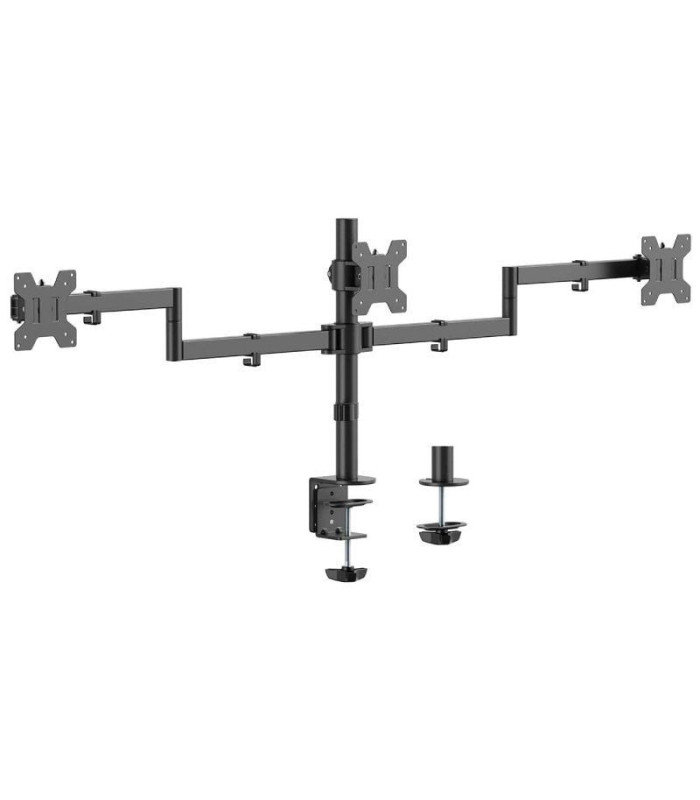 Soporte de mesa para 3 monitores aisens dt27tsr-281/ giratorio/ inclinable/ hasta 10kg