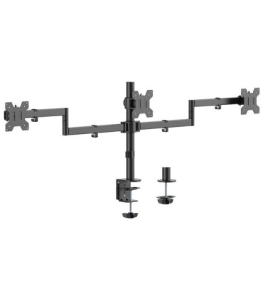 Soporte de mesa para 3 monitores aisens dt27tsr-281/ giratorio/ inclinable/ hasta 10kg