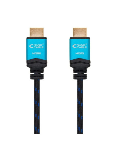 Cable hdmi 2.0 4k nanocable 10.15.3701/ hdmi macho - hdmi macho/ 1m/ negro/ azul