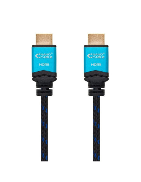Cable hdmi 2.0 4k nanocable 10.15.3701/ hdmi macho - hdmi macho/ 1m/ negro/ azul