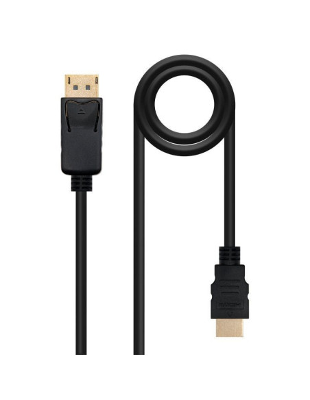 Cable conversor nanocable 10.15.4300/ displayport macho - hdmi macho/ 50cm/ negro