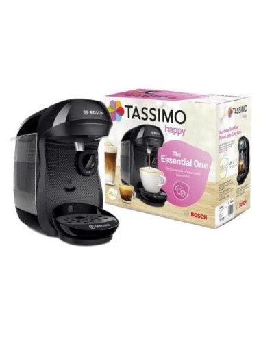 Cafetera de cápsulas bosch tassimo happy/ negra/ incluye descuento 10 euros en café