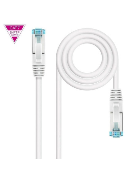 Cable de red rj45 sftp nanocable 10.20.1700-l25-w cat.7/ lszh/ 25cm/ blanco