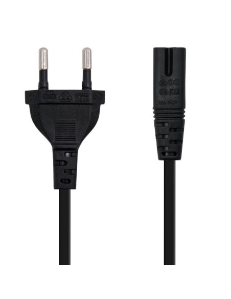 Cable alimentación forma 8 nanocable 10.22.0402/ cee7/16 macho - c7 hembra/ 1.5m/ negro
