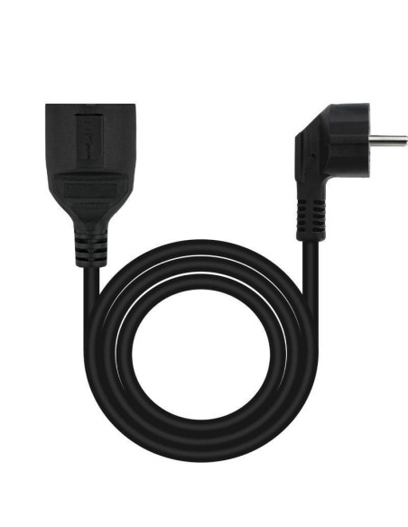 Cable alargador de corriente nanocable 10.22.0602-bk/ schuko hembra - schuko macho/ 2m/ negro