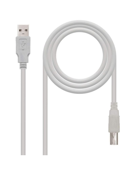 Cable usb 2.0 impresora nanocable 10.01.0103/ usb tipo-b macho - usb macho/ 1.8m/ beige
