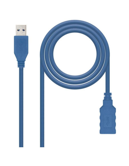 Cable alargador usb 3.0 nanocable 10.01.0902-bl/ usb macho - usb hembra/ 2m/ azul