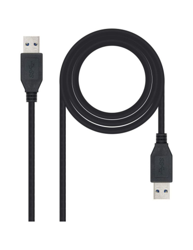 Cable usb 3.0 nanocable 10.01.1002-bk/ usb macho - usb macho/ 2m/ negro