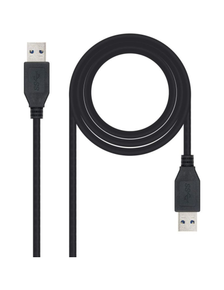 Cable usb 3.0 nanocable 10.01.1002-bk/ usb macho - usb macho/ 2m/ negro