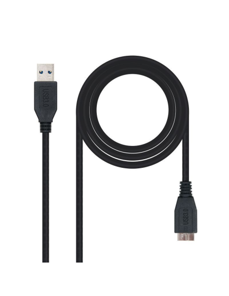Cable usb 3.0 nanocable 10.01.1102-bk/ usb macho - microusb macho/ 2m/ negro
