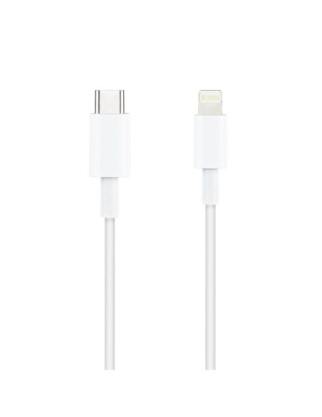 Cable usb 2.0 tipo-c lightning nanocable 10.10.0601/ usb tipo-c macho - lightning macho/ 1m/ blanco