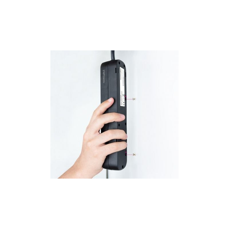 Regleta nanocable 10.38.0003-ns-bk/ 3 tomas de corriente/ cable 1.4m/ negra