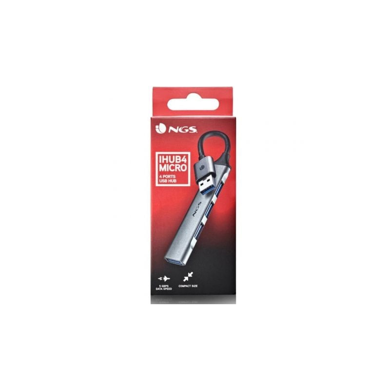 Hub usb ngs ihub4 micro/ 4xusb/ gris