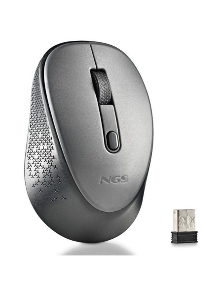 Ratón inalámbrico ngs dew gray/ hasta 1600 dpi/ gris
