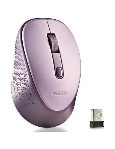 Ratón inalámbrico ngs dew lilac/ hasta 1600 dpi/ lila
