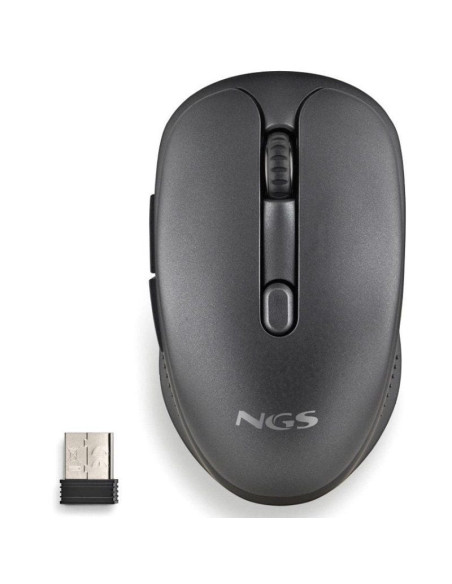 Ratón inalámbrico ngs evo peep silencioso/ batería recargable/ hasta 3200 dpi/ negro