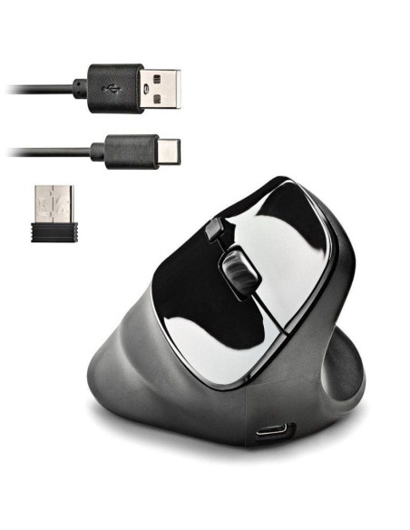 Ratón ergonómico inalámbrico ngs evo moksha/ batería recargable/ hasta 2400 dpi
