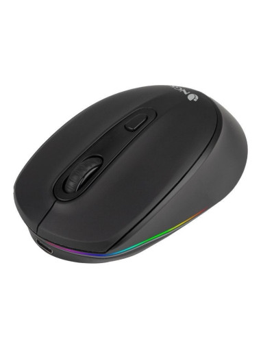 Ratón inalámbrico por bluetooth ngs smog-rb/ batería recargable/ hasta 1600 dpi/ negro
