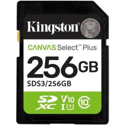 Tarjeta de Memoria Kingston CANVAS Select Plus 256GB SD XC/ Clase 10/ 150MBs