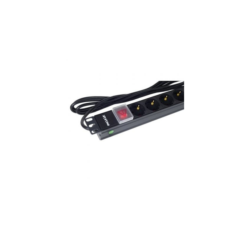 Regleta con interruptor phasak bns 1520/ 8 tomas de corriente/ cable 3m/ negro