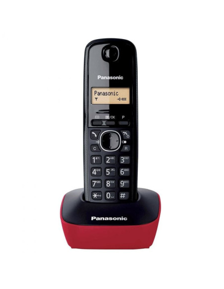 Teléfono inalámbrico panasonic kx-tg1611/ negro y rojo