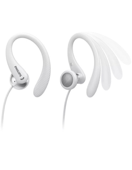 Auriculares deportivos philips taa1105wt/ con micrófono/ jack 3.5/ blancos