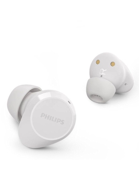 Auriculares bluetooth philips tat1209 con estuche de carga/ autonomía 6h/ blancos