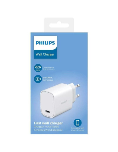 Cargador de pared philips dlp4329c/ 1xusb tipo-c/ 20w