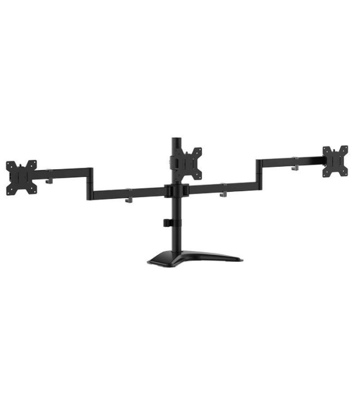 Soporte de sobremesa para 3 monitores aisens dt27tsr-287/ giratorio/ inclinable/ hasta 10kg