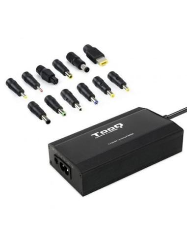 Cargador de portátil tooq tqlc-100bs01m/ 100w/ manual/ 12 conectores/ voltaje 12-24v/ 1 usb