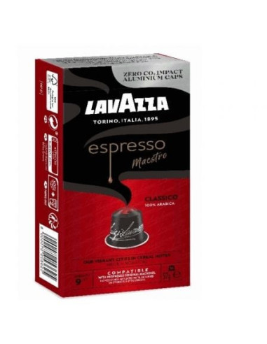 Cápsula lavazza espresso maestro clásico para cafeteras nespresso/ caja de 10