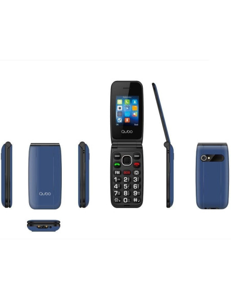 Teléfono móvil qubo neonw-sos para personas mayores/ azul