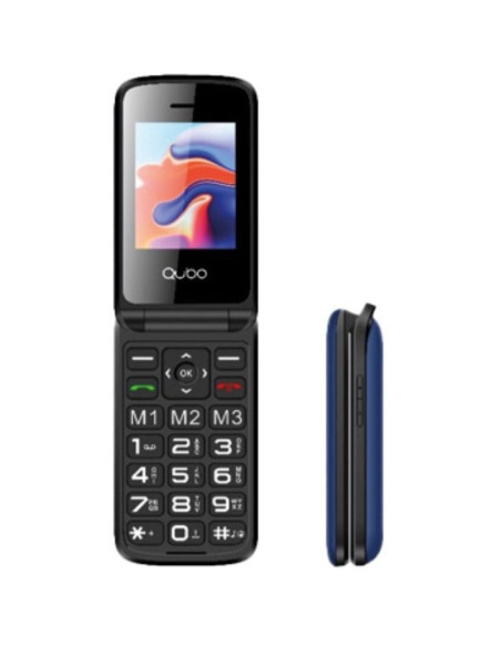 Teléfono móvil qubo x-247bl para personas mayores/ azul