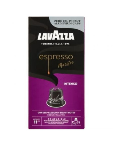 Cápsula lavazza espresso maestro intenso para cafeteras nespresso/ caja de 10