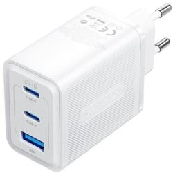 Cargador de Pared GaN Vention FERW0-EU/ 2xUSB Tipo-C/ 1xUSB/ 65W