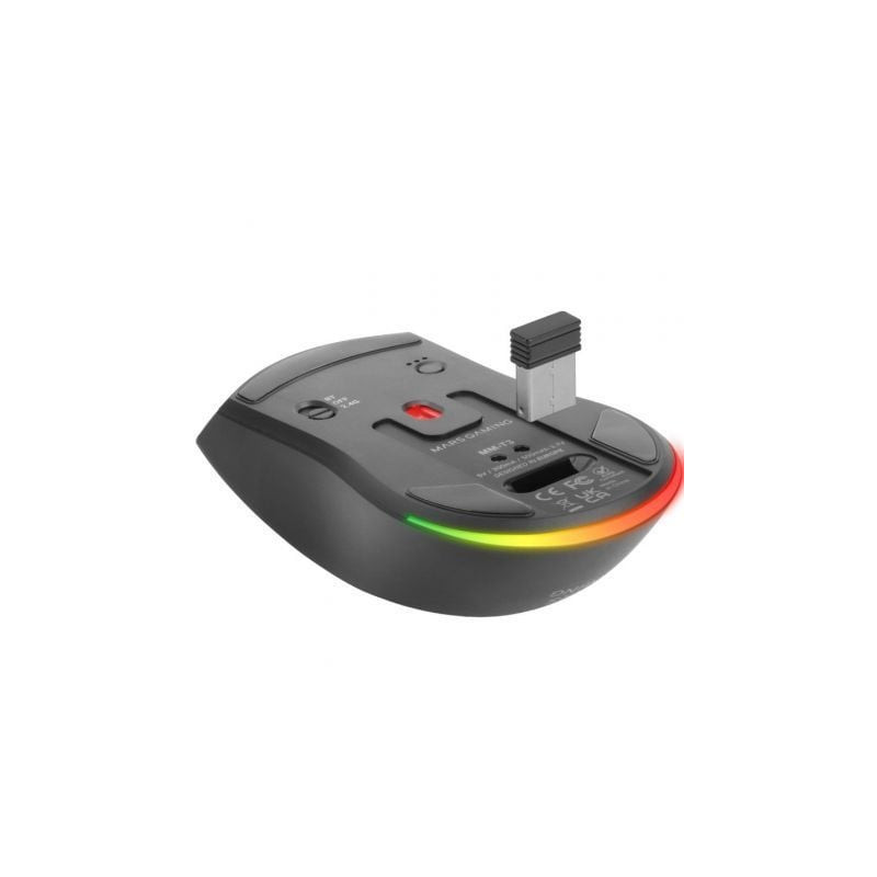 Ratón gaming inalámbrico mars gaming mm-t3/ batería recargable/ hasta 14400 dpi