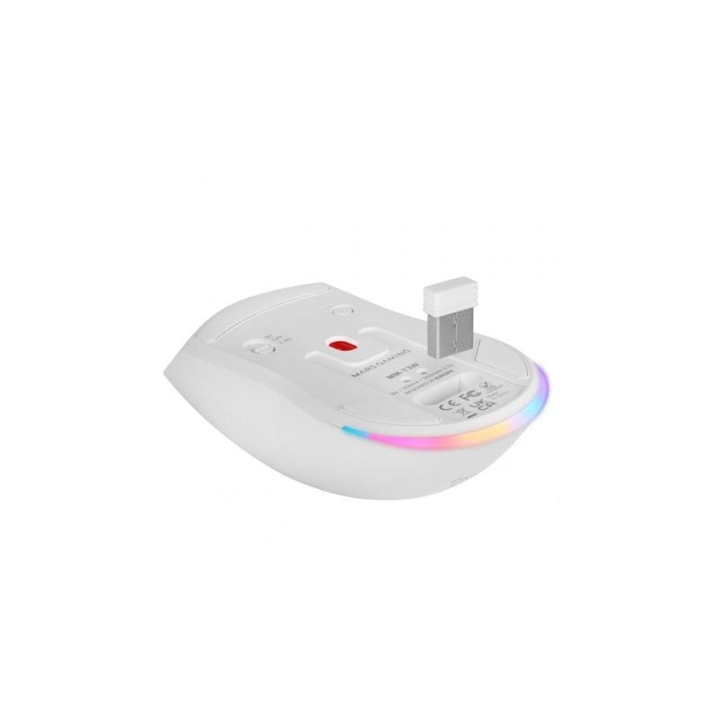 Ratón gaming inalámbrico mars gaming mm-t3/ batería recargable/ hasta 14400 dpi/ blanco