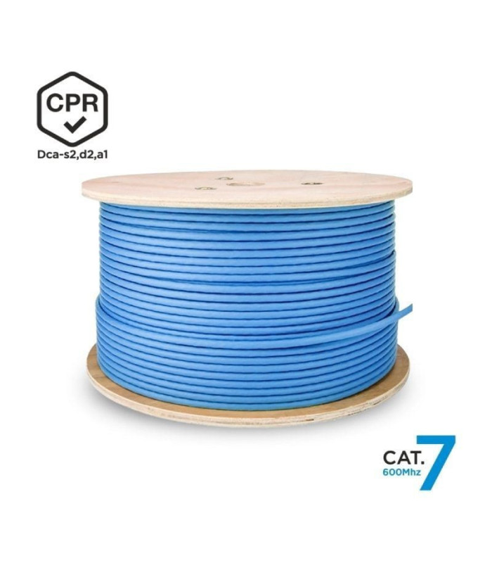Bobina de cable rj45 sftp awg23 lszh cpr dca aisens a146-0666 cat.7/ 500m/ azul
