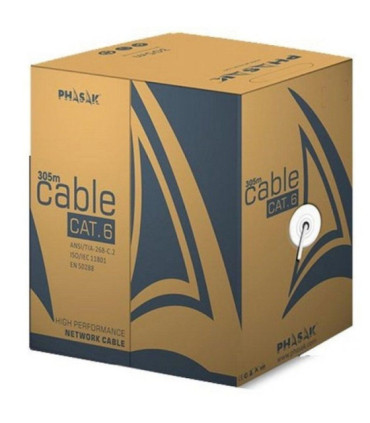 Bobina de cable rj45 ftp phasak phr 6312 cat.6/ 305m/ gris
