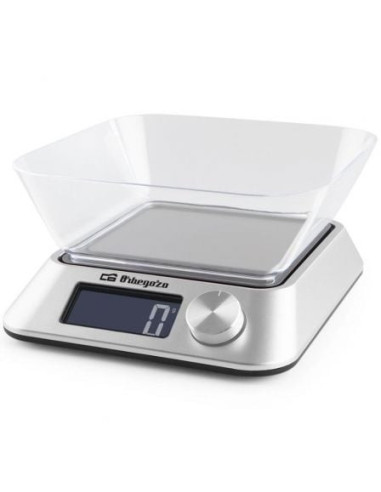 Báscula de cocina electrónica orbegozo pc 1030/ hasta 5kg/ plata