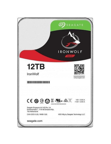 Disco duro seagate ironwolf nas st12000vn0008 12tb/ 3.5'/ sata iii/ 256mb