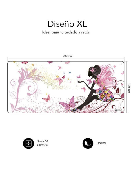 Alfombrilla subblim submp-01puw05 hada xl/ 900 x 400 x 3 mm