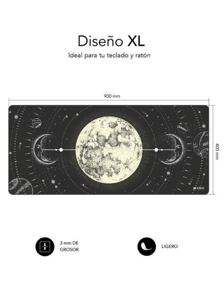 Alfombrilla subblim submp-01puw04 lunar xl/ 900 x 400 x 3 mm