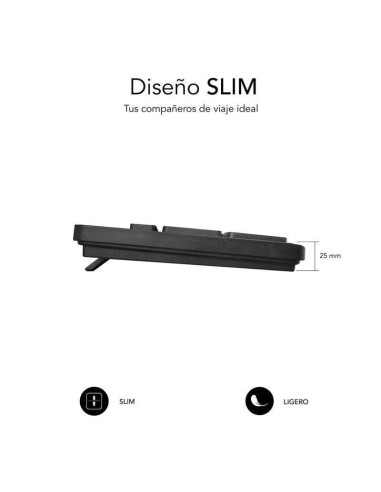 Teclado subblim business slim silencioso/ negro