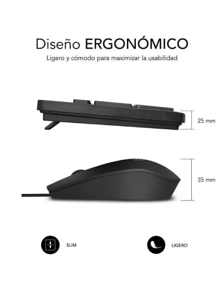 Teclado y ratón subblim combo business slim cssk01/ negro