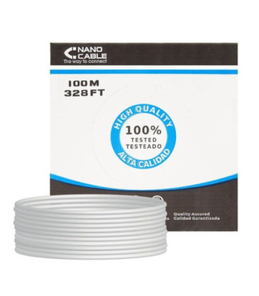 Bobina de cable rj45 utp nanocable 10.20.0302-flex cat.5e/ 100m/ gris