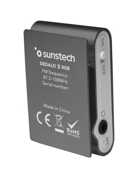Reproductor mp3 sunstech dedalo iii/ 8gb/ radio fm/ gris