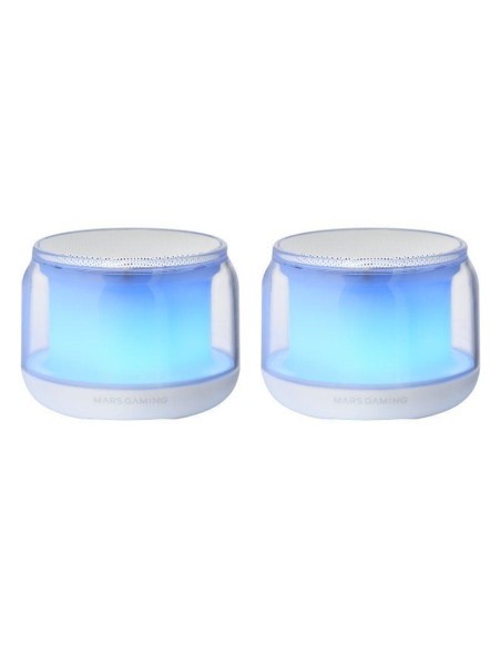 Altavoces con bluetooth mars gaming ms-aura/ 15w/ 2.0/ blancos