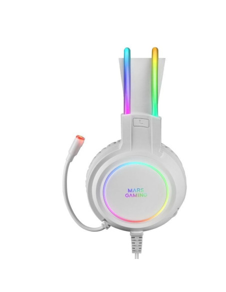 Auriculares gaming con micrófono mars gaming mhrgb/ jack 3.5/ blancos